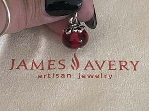 James Avery Red Art Glass Finial Charm